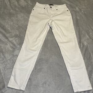1822 Jeans‎ White Denim Womens Size 10 Mid-rise Skinny Jeans Stretchy Summer